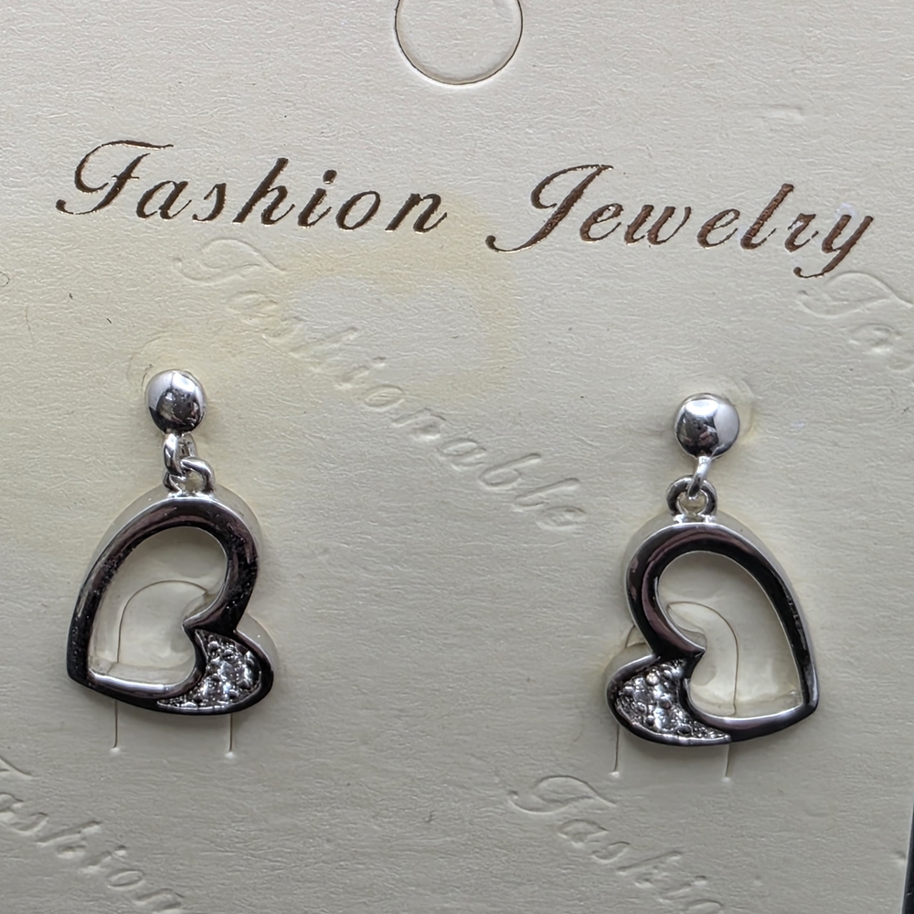 Silver Heart Earrings (1515)